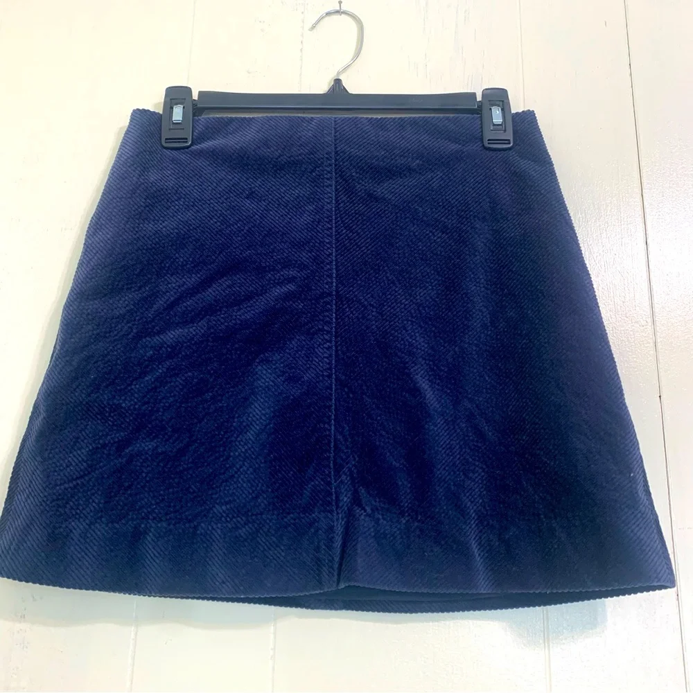 J.CREW J.Crew Navy Blue Corduroy Mini Skirt Size 0.